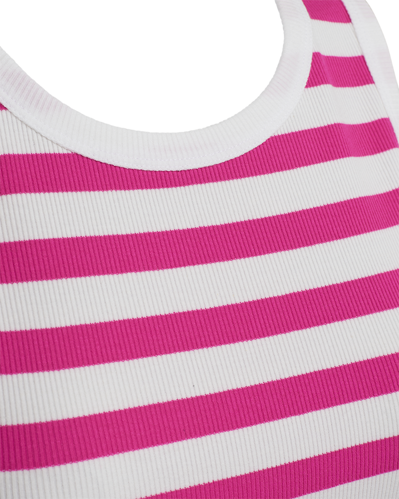 Freequent Effy Top brilliant white w. fuchsia purple