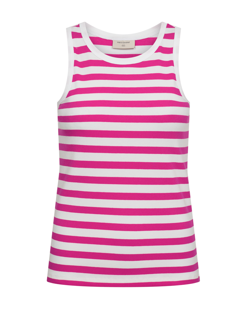 Freequent Effy Top brilliant white w. fuchsia purple