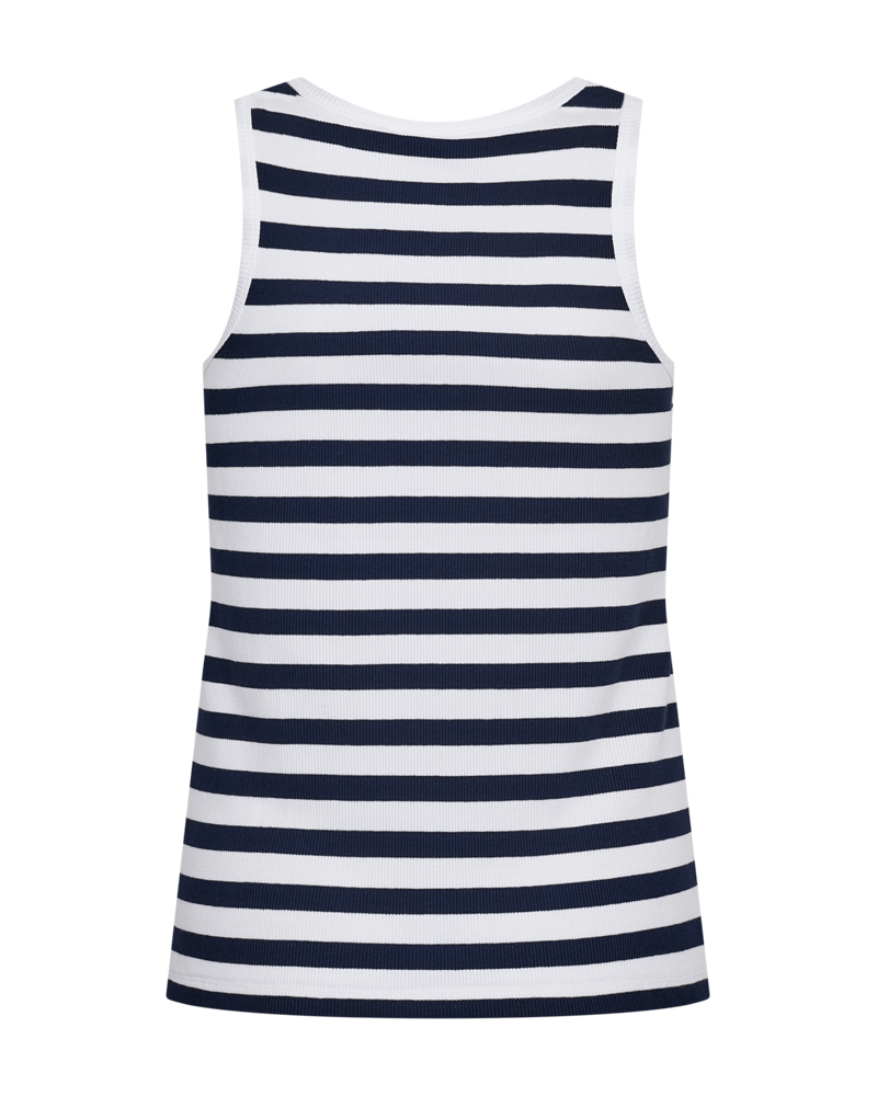 Freequent Effy Top brilliant white w. navy blazer