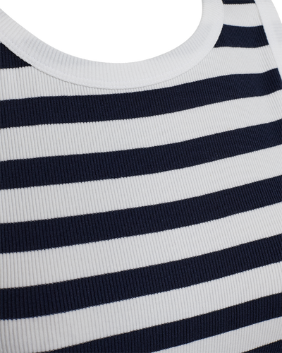 Freequent Effy Top brilliant white w. navy blazer