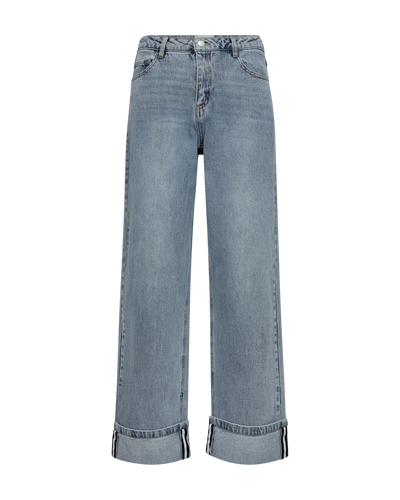 Freequent Midde Turn Up Jeans L32 light blue denim