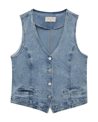 Freequent Halsey Gilet light blue denim