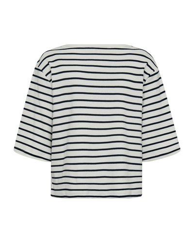 Freequent Mila sweater star off white w. navy donkerblauw