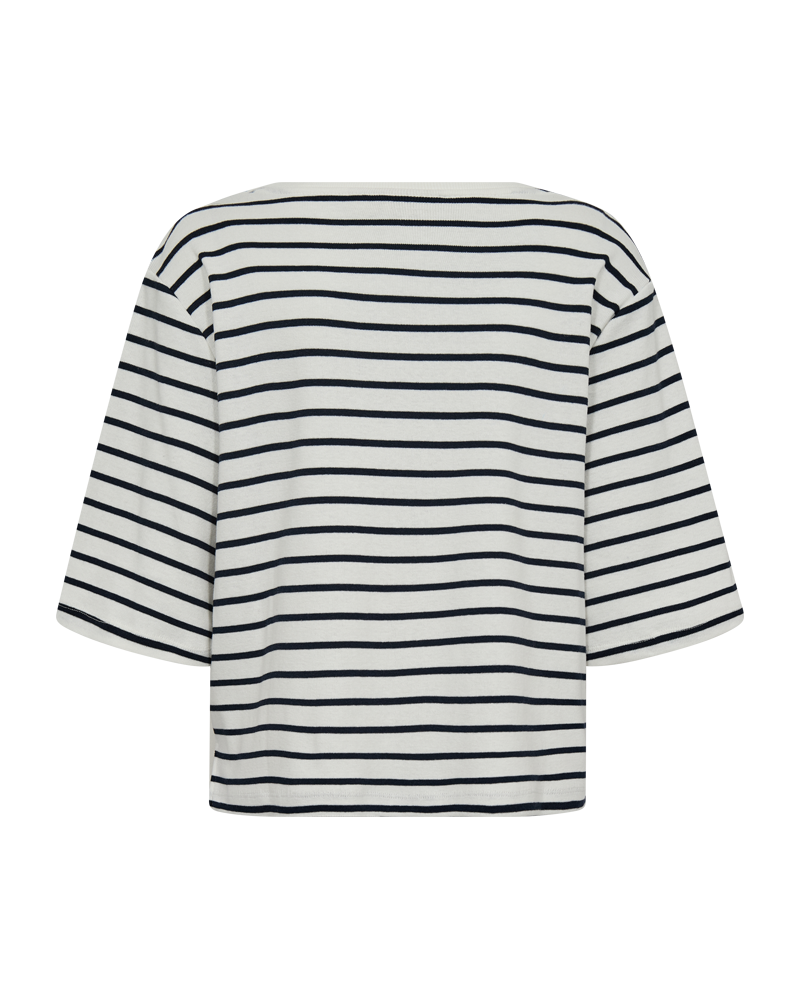 Freequent Mila sweater star off white w. navy donkerblauw