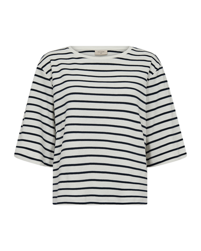Freequent Mila sweater star off white w. navy donkerblauw