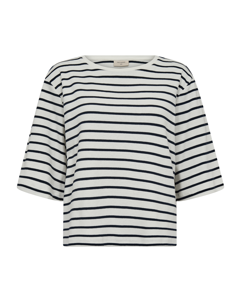 Freequent Mila sweater star off white w. navy donkerblauw