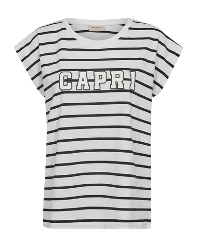 Freequent Fenjal Capri Shirt brilliant white w. black
