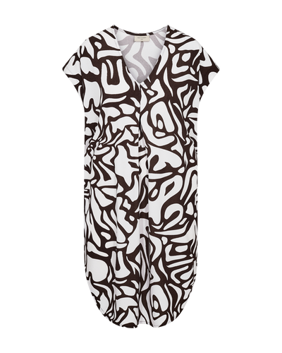 Freequent Floi Jurk coffee bean w. brilliant white
