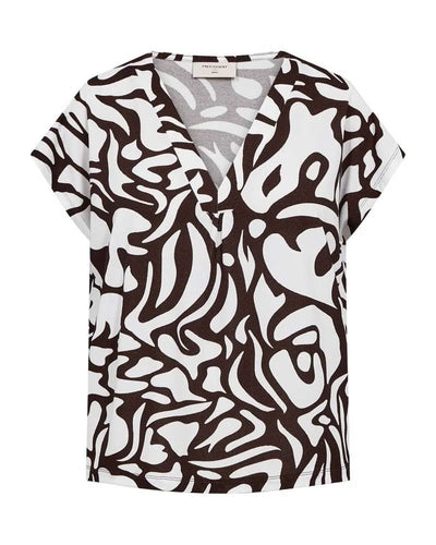 Freequent Floi Tee coffee bean w. brilliant white