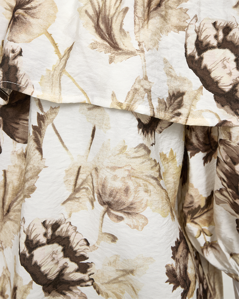 Freequent Maise Blouse brilliant white w. coffee bean