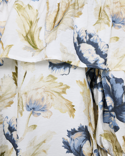 Freequent Maise Blouse brilliant white w. chambray blue