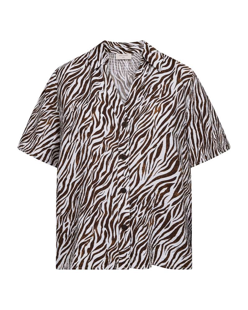 Freequent Mele Shirt brilliant white w. coffee bean