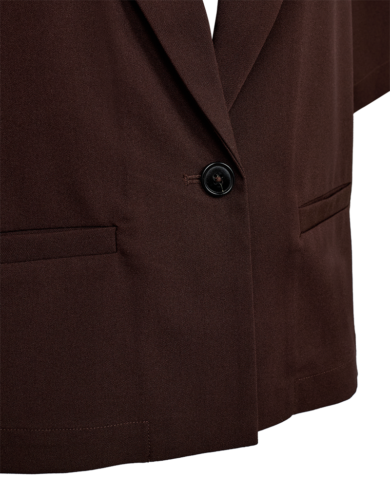 Freequent Maeve Blazer Cropped coffee bean