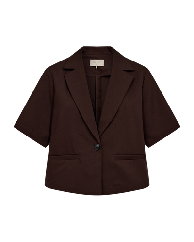 Freequent Maeve Blazer Cropped coffee bean