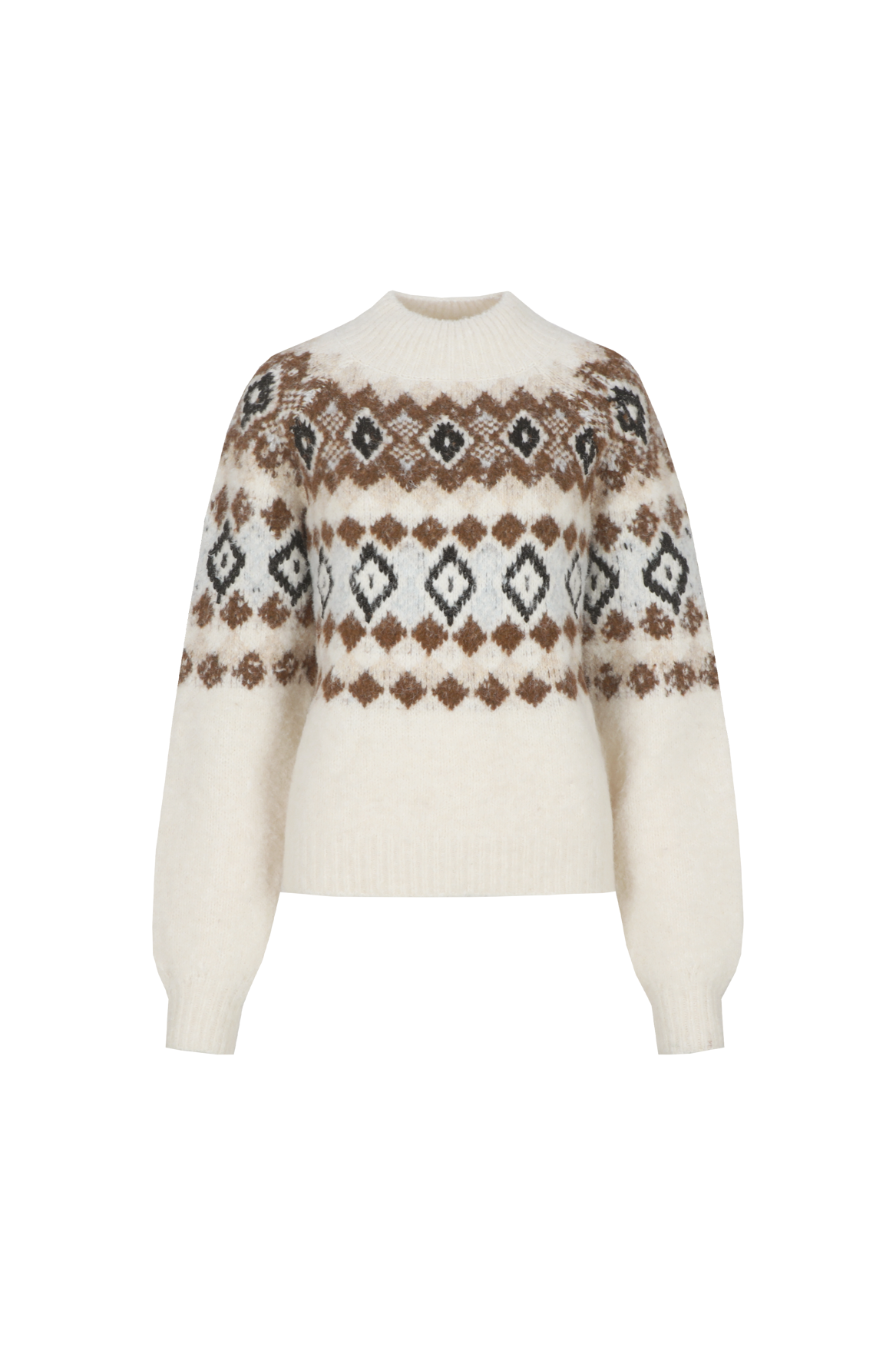 C&S Khadija Knit Pullover sand/dark walnut