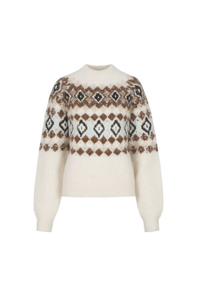 C&S Khadija Knit Pullover sand/dark walnut