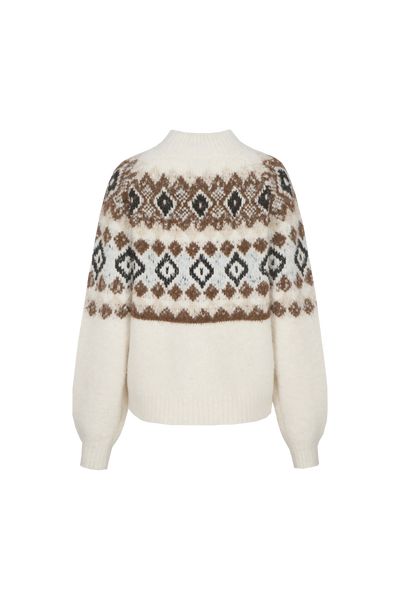 C&S Khadija Knit Pullover sand/dark walnut