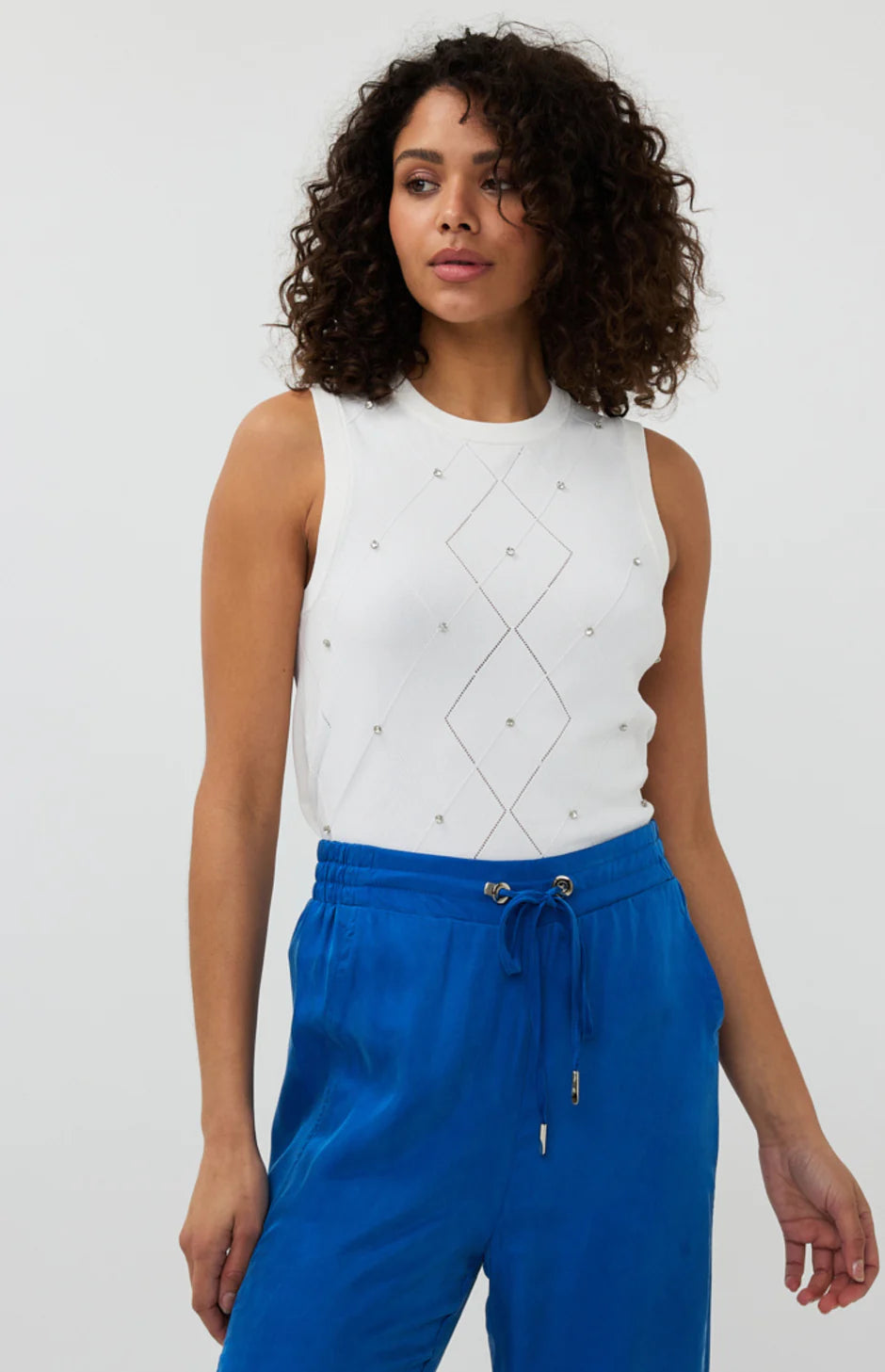 Esqualo knit Embellishment Off White SP25.07000