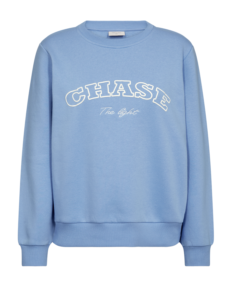 Freequent Kamela Pullover vista blue w. star off white