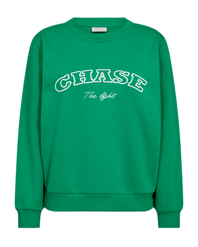 Freequent Kamela Pullover bright green w. star off white