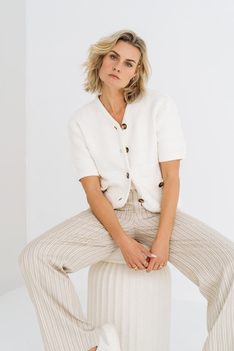 Maicazz Zizo Nemma Broek sand gold stripe