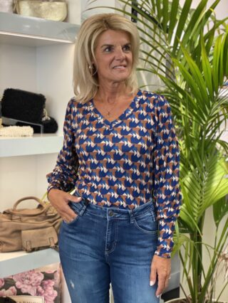 Chastar Top blauw print 0117