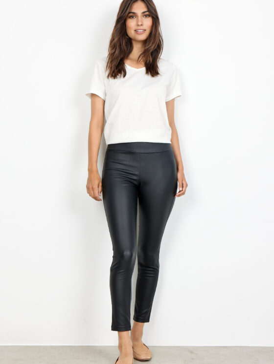 SoyaConcept Pam 2-B Coated pu look  Legging zwart