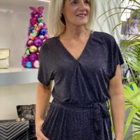 Freequent Jalux Jumpsuit zwart zilver - Afbeelding 2