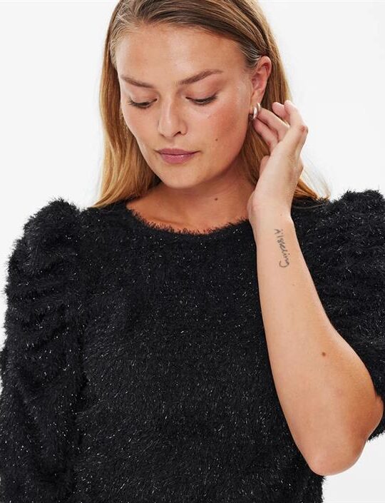 Freequent Molurex Top zwart glitter