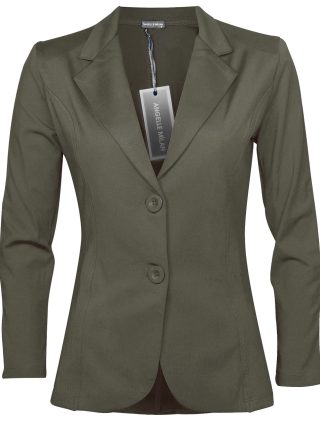 Angelle Milan Travelstof Blazer 1165  army basic mix en match