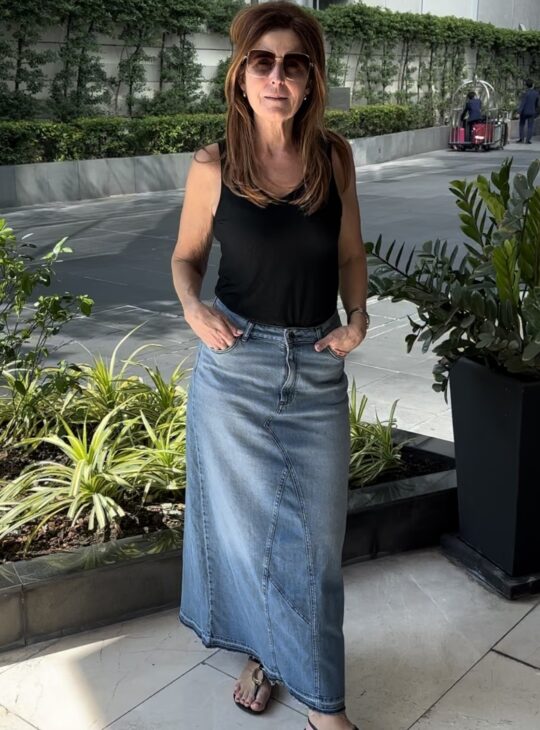 DNM Pure spijker Elvis Lange Denim jeans  Rok rigged blue