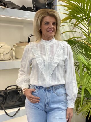 Azzurro Blouse met Roezel offwhite 0279