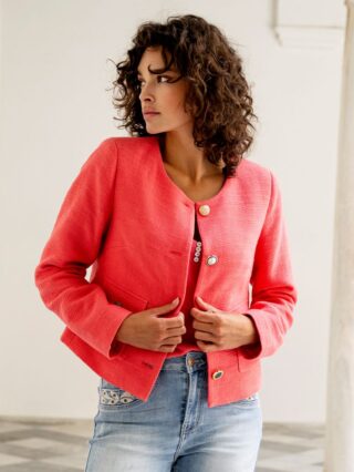 Esqualo Jacket Blazer Slub Boucle strawberry SP24.19003