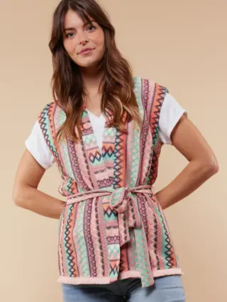 C&amp;S Allison Gilet zwart/peach