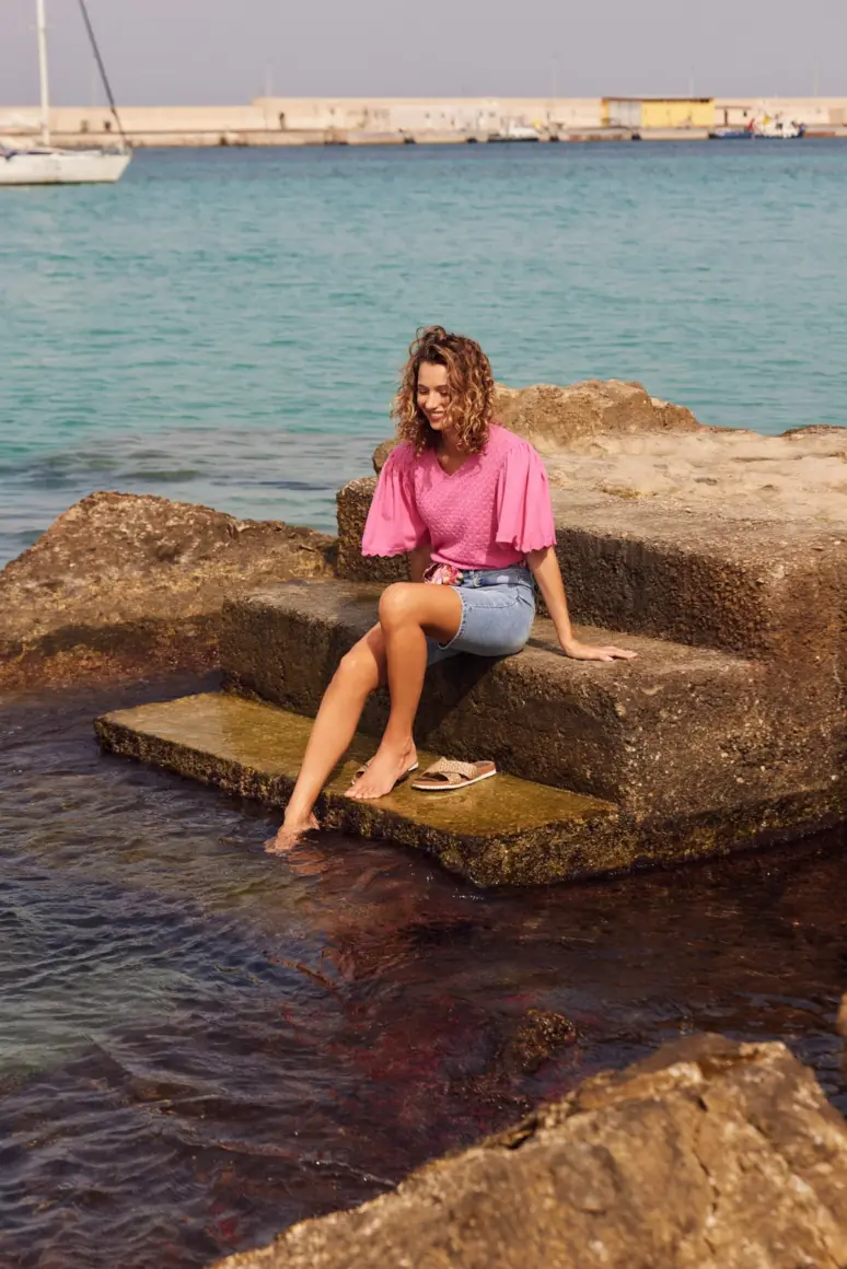 C&S Babou Short Korte Broek denim mid blue