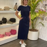 Triple Nine Travelstof Lange Rok Amelia 7301 donkerblauw/Navy