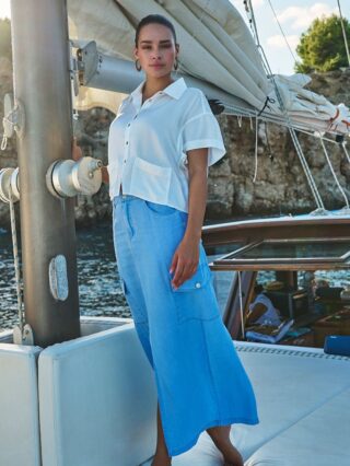 Esqualo Rok Skirt Maxi Tencel light blue HS24.10213
