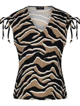 Lady Day Travelstof Ashley Top zebra print camel