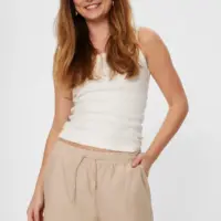 Freequent linnen Lava Short korte broek sand melange