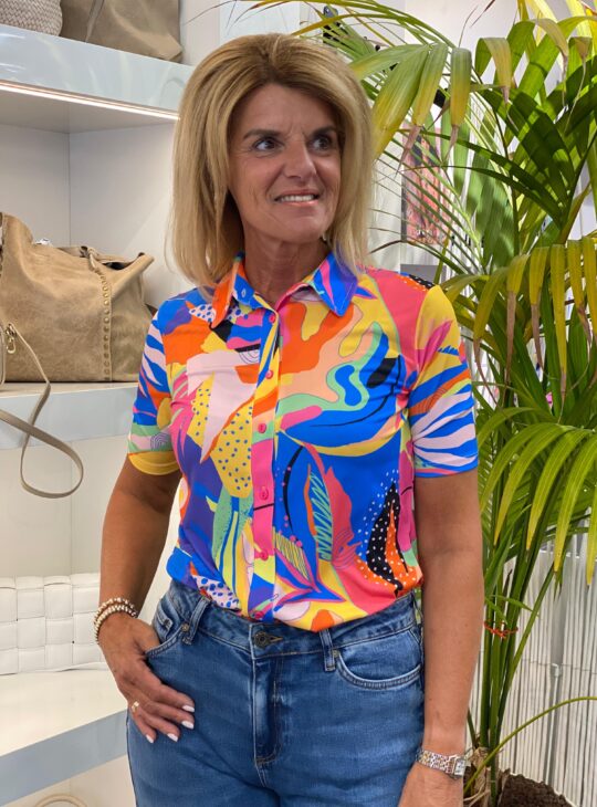 Angelle Milan 638 Travelstof Blouse Korte Mouw 1615/44862