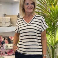 SoyaConcept Fauna 1 Shirt creme stripe