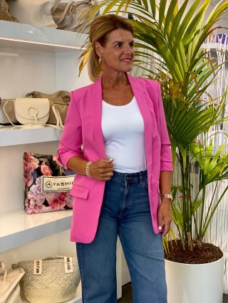 holly gevoerde blazer fuchsia pink roze