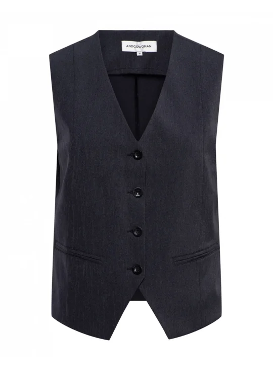 Co Woman Priya Travel Gilet antraciet grijs