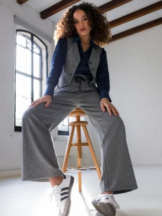 Ivy Beau Biddy Rechte Broek grey melange