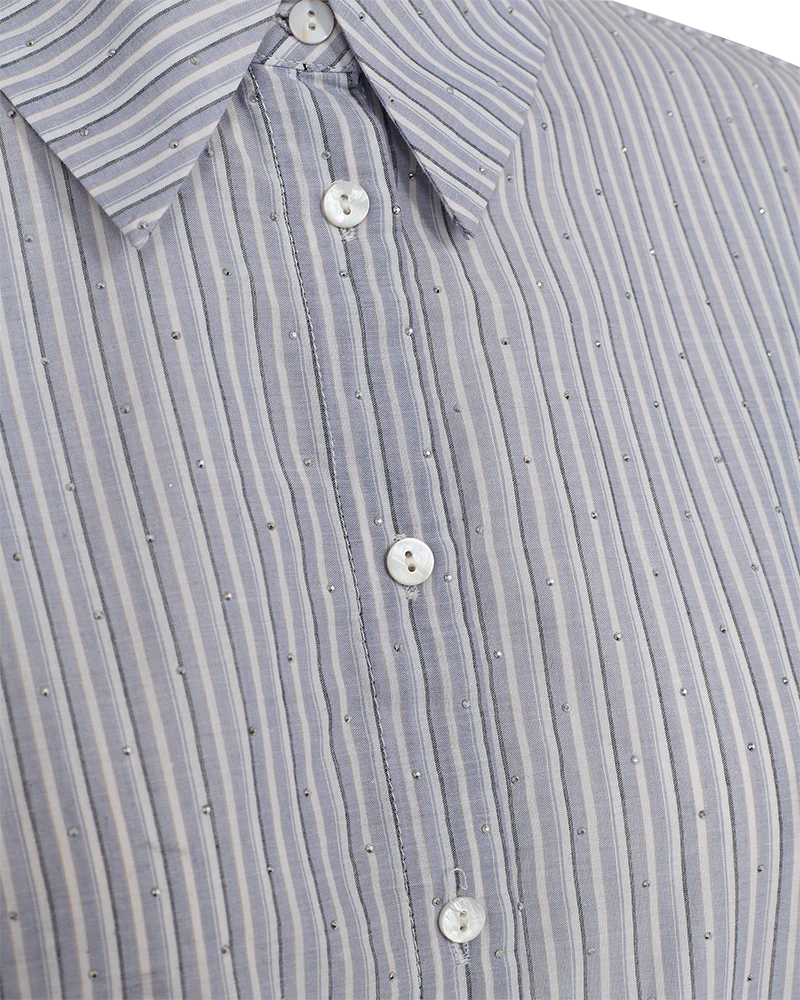 Freequent Feline Blouse striped with rhinestones - Afbeelding 4