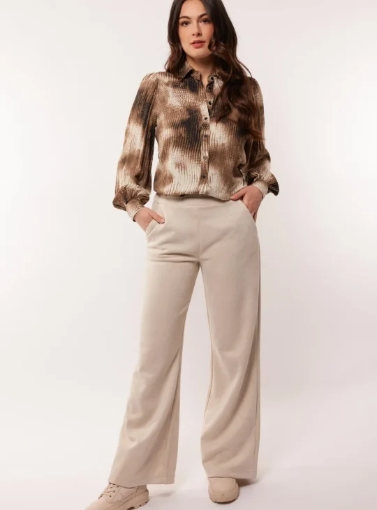 C&S Chantal Suede Broek zand