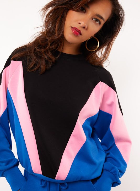 Fluresk comfy Raya Sweater black/blue quartz
