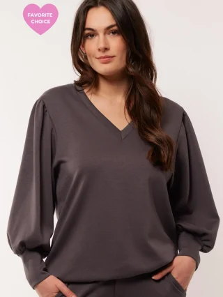 C&amp;S Celia Top dark grey