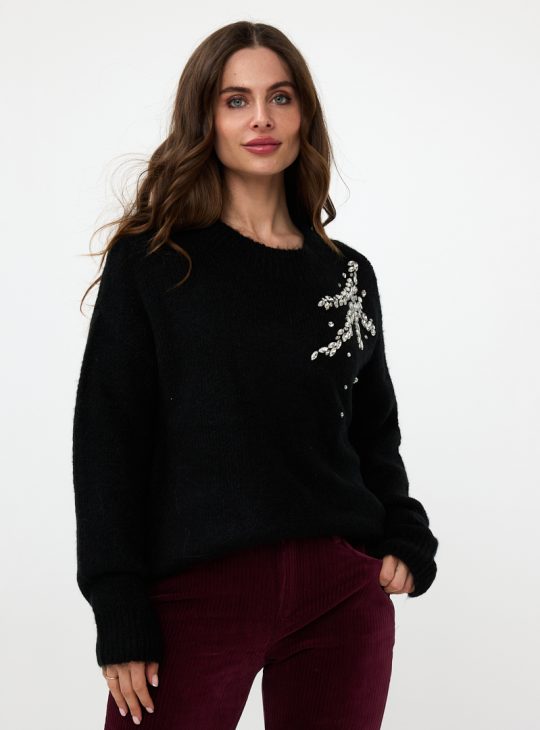 Esqualo Sweater Big Stones zwart F24.27505