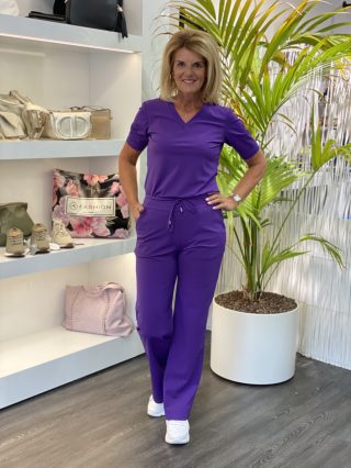 Mi piace Travelstof Broek Recht Model 202089 purple